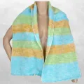 Echarpe Laine de Yak à rayures multicolores - Echarpes Laine Homme Femme