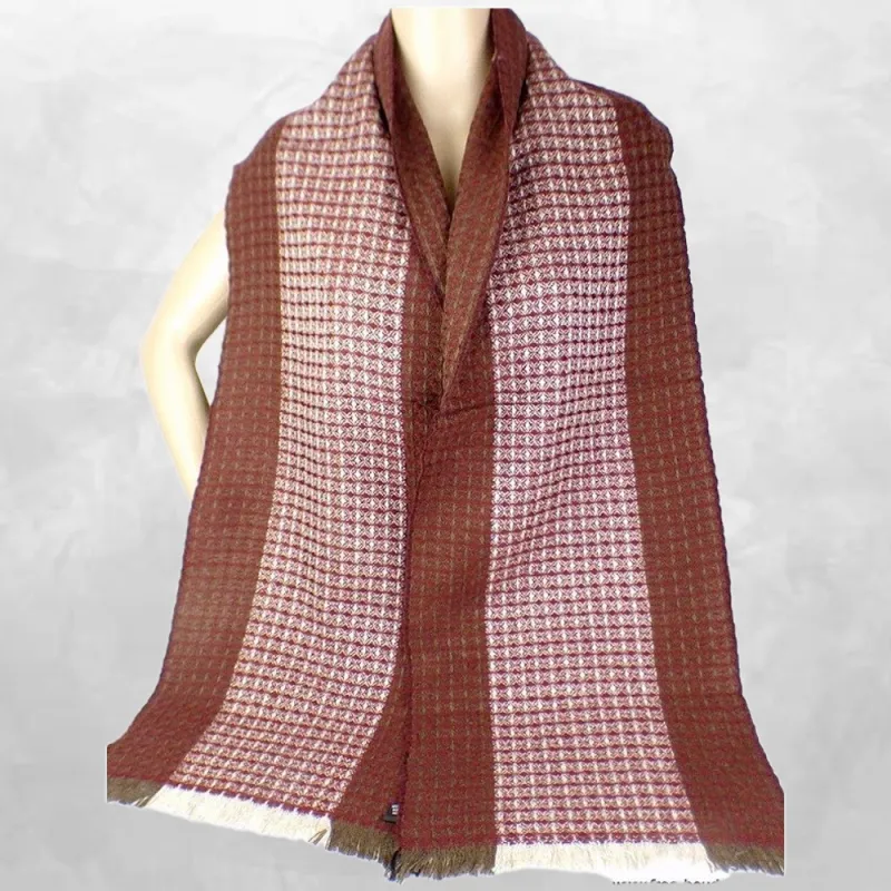 Echarpe pour homme Marron Bordeau - Echarpes Laine Homme Femme