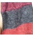 Écharpe laine yak gris bordeaux 140×30 cm artisanat népalais