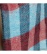 Écharpe yak wool Népal bleu et rouge quadrillée 140×30 cm