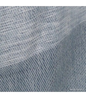 Écharpe en laine de yak, grise et bleue, fabriquée au Népal.