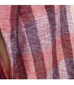 Écharpe laine de yak écossaise rouge bordeaux 140×30 cm, Népal