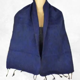 Echarpe laine de yack bleu nuit faite au Népal - Echarpes Laine Homme Femme