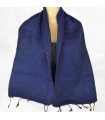 Écharpe laine yak bleu nuit 140×30 cm tissage artisanal népalais