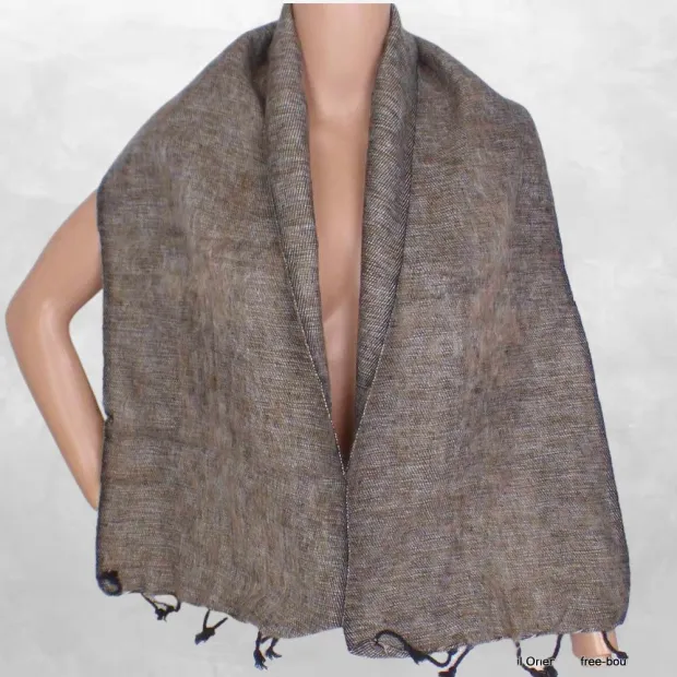 Echarpe pour homme femme marron taupe - Tous les châles