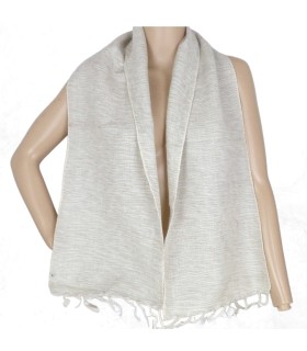 Écharpe laine yack écru clair 140×30 cm collection authentique Népal