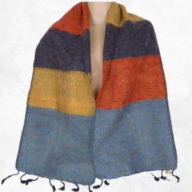 Echarpe en laine de yack multicolore 140 x 30 cm - Echarpes Laine Homme Femme
