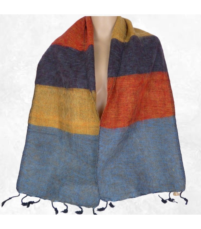 Écharpe laine de yack multicolore 140×30 cm très grand choix Népal