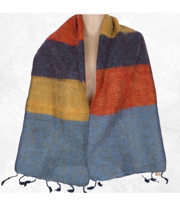 Écharpe laine de yack multicolore 140×30 cm très grand choix Népal
