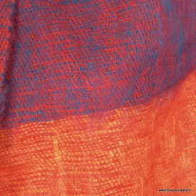 Echarpe orange fuschia yak wool 140 x 30 cm - Echarpes Laine Homme Femme