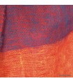 Écharpe orange fuchsia en laine de yack rayures 140×30 cm Népal