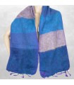 Écharpe bleu violet en laine de yack artisanale Népal 140 x 30 cm