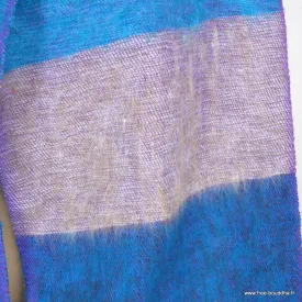 Echarpe d'hiver laine de yak bleu violet, Népal - Echarpes Laine Homme Femme