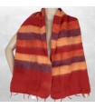 Écharpe rouge orange en laine de yack 140×30 cm Népal