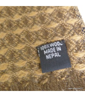 Écharpe homme couleur café en pure laine vierge – Fabriquée au Népal