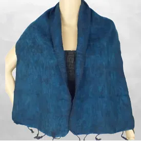 Echarpe laine de yack bleu canard - Echarpes Laine Homme Femme