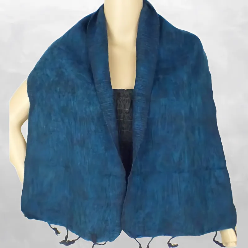 Echarpe laine de yack bleu canard - Echarpes Laine Homme Femme
