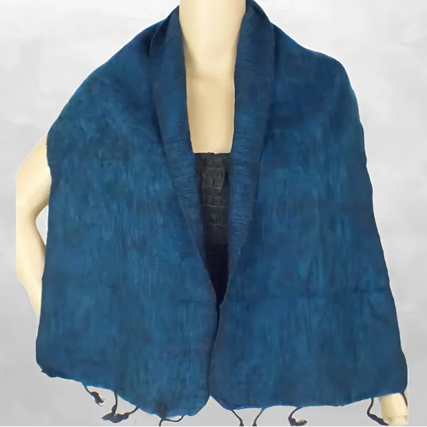 Echarpe laine de yack bleu canard - Echarpes Laine Homme Femme