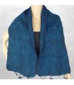 Écharpe chaude en laine de yack bleu canard – Népal artisanal