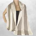 Echarpe homme laine cachemire ecru café - Echarpes Laine Homme Femme