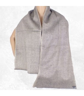 Écharpe homme en laine et cachemire, motif zigzag, fabriquée au Népal.