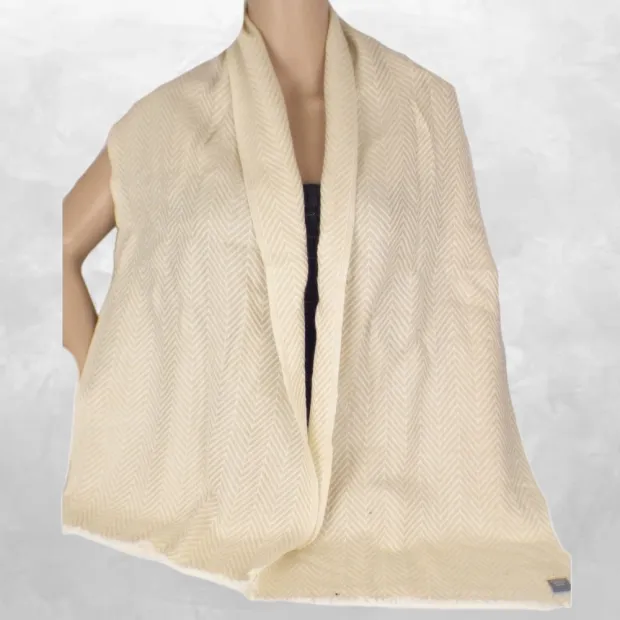 Echarpe homme laine cachemire jaune pâle - Echarpes Laine Homme Femme
