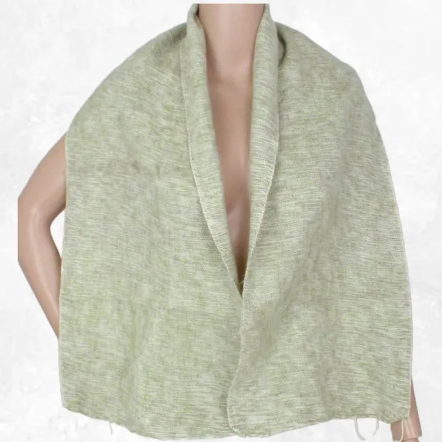 Echarpe en laine vert d'eau chiné - Népal - Echarpes Laine Homme Femme