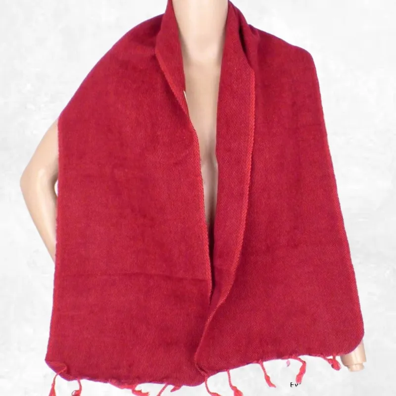 Echarpe népalaise bordeau laine de yack - Echarpes Laine Homme Femme