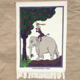 Tenture tibétaine 4 amis coton épais décoration spirituelle méditation