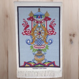 Tenture bouddhiste bleue en coton épais – Artisanat népalais