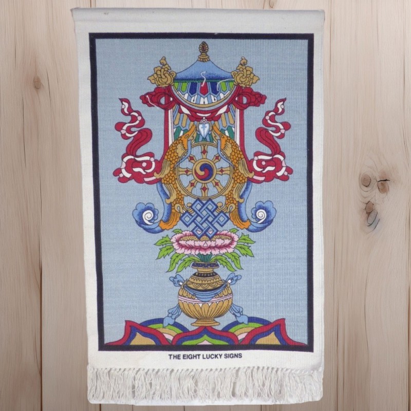 Tenture bouddhiste bleue en coton épais – Artisanat népalais