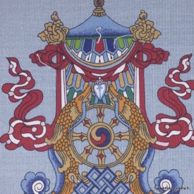 Tenture bouddhiste bleue en coton épais – Artisanat népalais