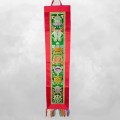 Tenture tibétaine rouge verte en coton tissé – Signes auspicieux