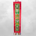 Tenture tibétaine bouddhiste Signes auspicieux rouge verte - Tentures bouddhistes