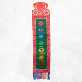 Tenture tibétaine 7 chakras verte rouge - Tentures bouddhistes
