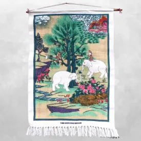 Tenture tibétaine colorée 4 amis coton épais - Tentures bouddhistes