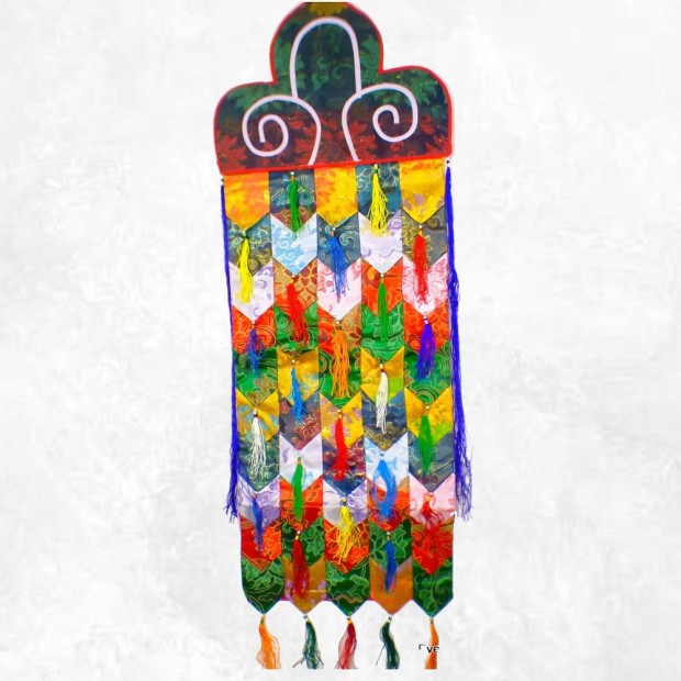 Tenture tibétaine Kaden plate en coton brocade – Décoration bouddhiste