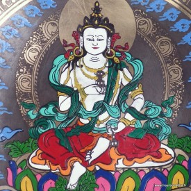 Bol tibétain 7 métaux peint à la main – Tara Verte 20 cm