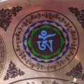 Bol tibétain peint à la main Bouddha de Médecine, 20 cm - Bols tibétains 7 métaux