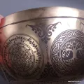 Bol tibétain peint à la main Bouddha de Médecine, 20 cm - Bols tibétains 7 métaux
