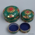 Boîtes bijoux métal et pierres malachite fantaisie – Artisanat du Népal