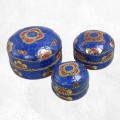 Boîtes bijoux emboîtables pierres bleues – Artisanat népalais