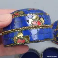 Boîte à bijoux fait main pierres bleues fantaisie, 3 tailles - Boîte à Bijoux tibétaine