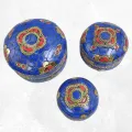 Boîte à bijoux fait main pierres bleues fantaisie, 3 tailles - Boîte à Bijoux tibétaine