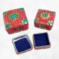 Boîte à bijoux en pierres rouges, 3 tailles - Népal - Boîte à Bijoux tibétaine