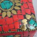 Boîte à bijoux en pierres rouges, 3 tailles - Népal - Boîte à Bijoux tibétaine