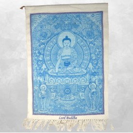 Tenture Bouddha de Médecine en coton épais – Décoration spirituelle