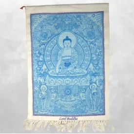 Tenture bouddhiste coton épais Bouddha de Médecine 82 x 52 cm - Tentures bouddhistes