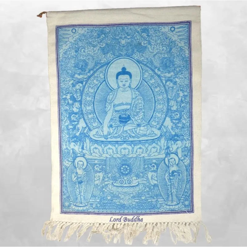 Tenture bouddhiste coton épais Bouddha de Médecine 82 x 52 cm - Tentures bouddhistes