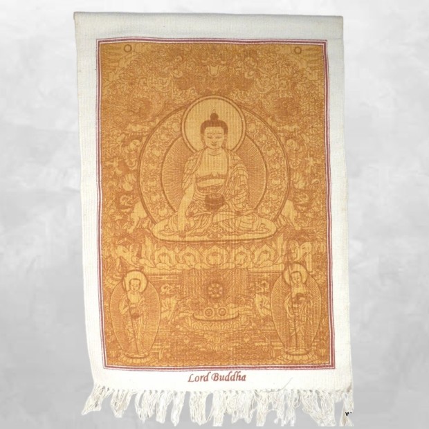 Tenture tibétaine Bouddha Sakyamouni en coton épais – Décoration spirituelle